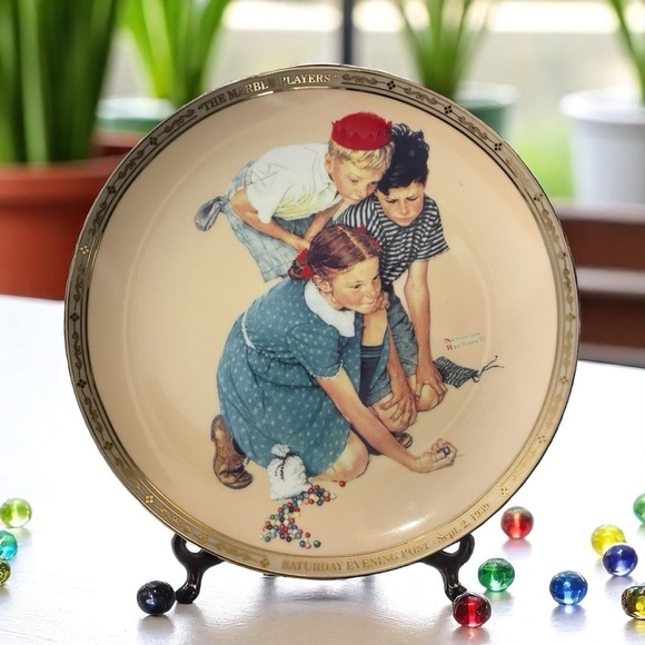Islandia International Collectible Plate Depicting “The Marble Players” - Picture 1 of 9